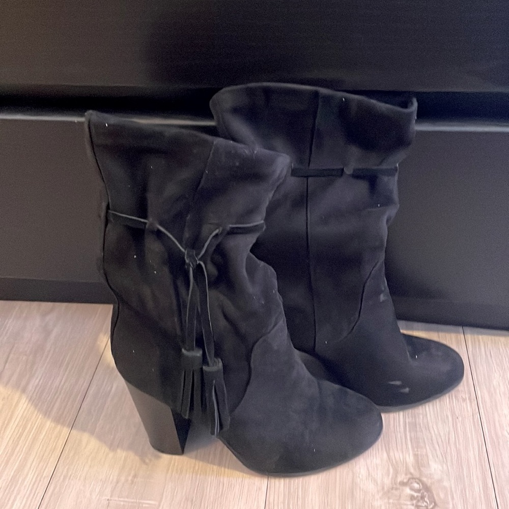 Black suede boots